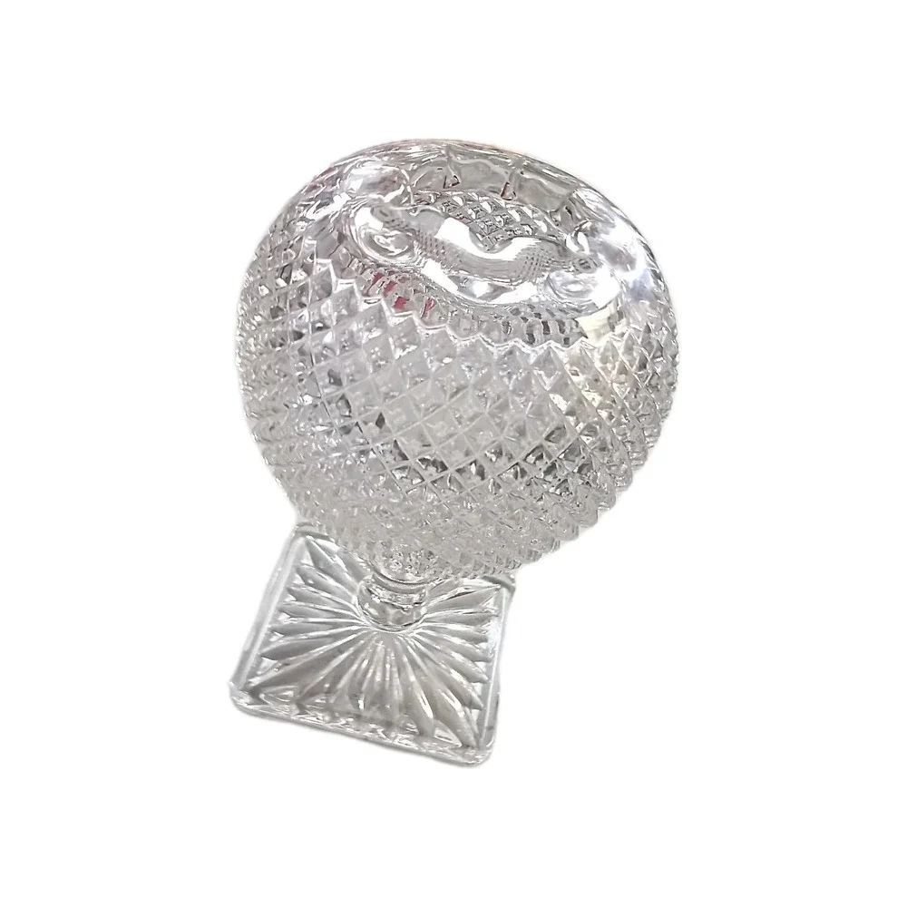 The Antique Westmoreland Glass Ivy Round Ball Diamond Cut Art Glassware